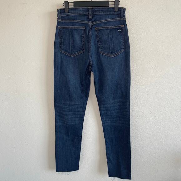 Rag & Bone Nina High-Rise Ankle Skinny in Kayt Dark Women’s Raw Hem - Size 28 - Picture 4 of 6